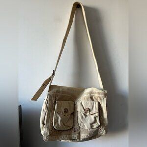 Y2K LEVI Tan Crossbody Messenger Bag